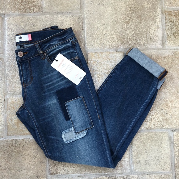 cabi patchwork jeans